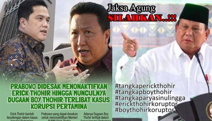 Munculnya Nama Boy Thohir di Kasus Korupsi Pertamina, Publik Desak Presiden Prabowo Non-aktifkan Menteri BUMN Erick Thohir