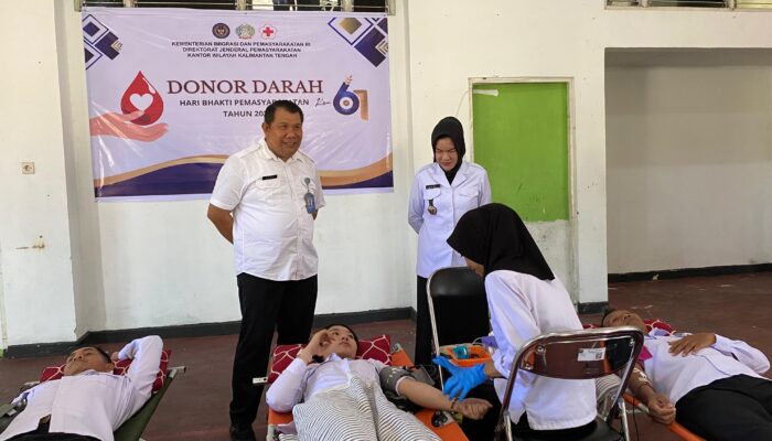 Peringati Hari Bakti Pemasyarakatan Ke-61, Kanwil Ditjenpas Kalteng Gelar Donor Darah 