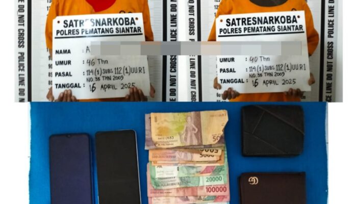 Polres Pematangsiantar Ringkus 2 Pria Di Tanjung Tonga ,Sita 6,35 Gram Sabu