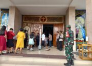 Babinsa Koramil 01/Pahandut Pengamanan Kegiatan Ibadah Paskah Tahun 2025