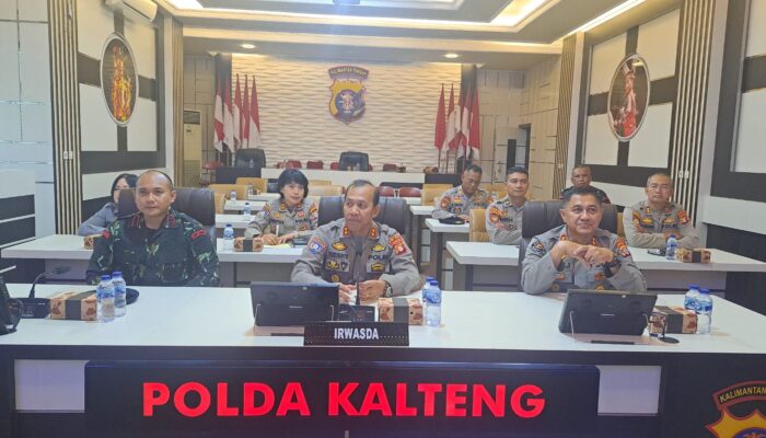 Dipimpin Kapolri, Polda Kalteng Ikuti Pembukaan Rakernis Baharkam dan Korbrimob Polri Secara Virtual