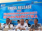 Hadiri Press Release dan Pemusnahan Narkotika Oleh BNNP Kalteng, Kakanwil : Langkah Nyata Dukungan Pemasyarakatan Perangi Narkoba