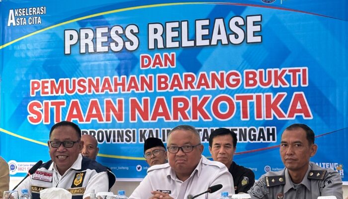 Hadiri Press Release dan Pemusnahan Narkotika Oleh BNNP Kalteng, Kakanwil : Langkah Nyata Dukungan Pemasyarakatan Perangi Narkoba
