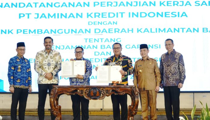 Jamkrindo dan BPD Kalbar Teken Kerja Sama Penjaminan Bank Garansi dan Kredit Konstruksi
