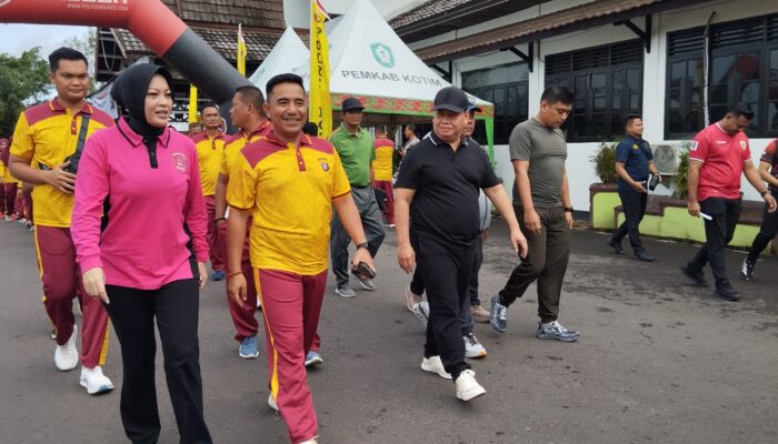 Dandim 1015/Sampit Hadiri Olahraga Bersama, Sambut HUT Bhayangkara Ke-79