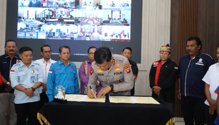 Teken MoU dengan Serikat Buruh, Polda Kalteng Kedepankan Mediasi Selesaikan Masalah Ketenagakerjaan