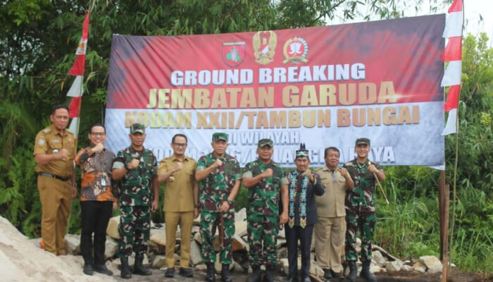 Dandim 1016/Palangka Raya Hadiri Ground Breaking Jembatan Perintis Garuda