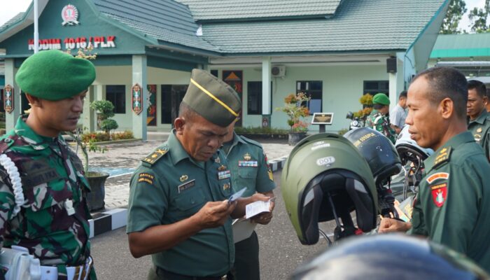 Disiplin Prajurit, Kodim 1016/Palangka Raya Periksa Kelengkapan Kendaraan Anggota