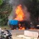 Diduga Korsleting atau Puntung Rokok, Pikap Hangus Terbakar dan Ratakan Rumah Warga di Cempaga Hulu
