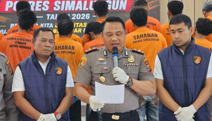 Operasi Antik Toba 2026 Polres Simalungun Ungkap 32 Kasus Tindak Pidana Narkoba Dengan 53 Orang Tersangka