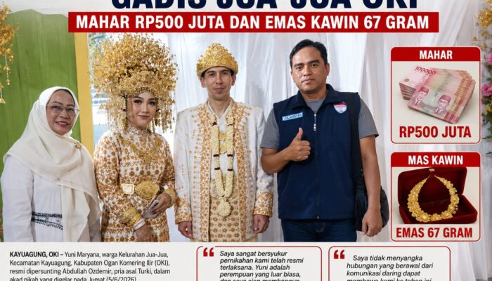 SAH! Pria Asal Turki Nikahi Gadis Jua-Jua OKI, Mahar Rp500 Juta dan Emas 67 Gram