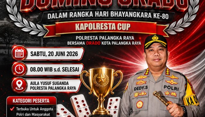 Sambut Hari Bhayangkara ke-80, Polresta Palangka Raya Gelar Turnamen Domino “Kapolresta Cup” Gratis untuk Polri dan Masyarakat