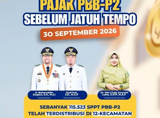 Bapenda Batu Bara Ajak Masyarakat Taat Bayar PBB-P2 Sebelum 30 September 2026