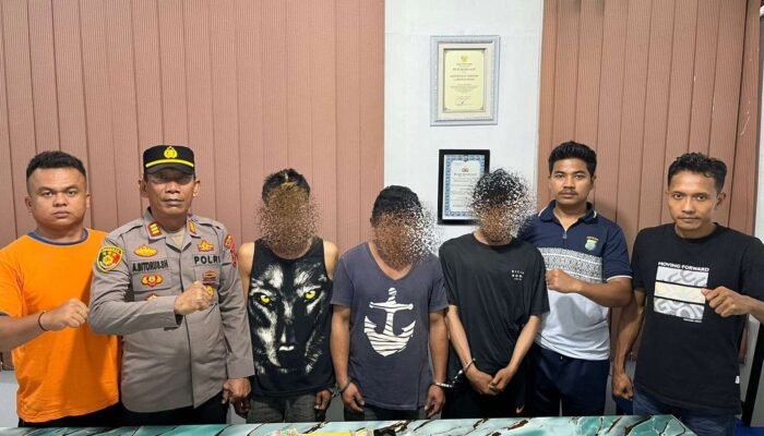 Polsek Talawi Polres Batu Bara Amankan Tiga Orang Pria Diduga Pengedar dan Pembeli Narkoba