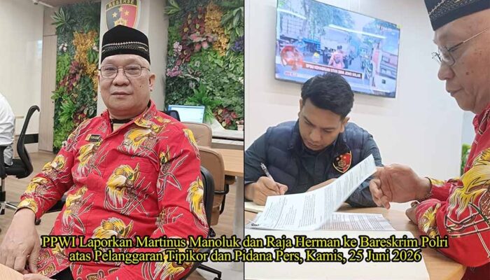PPWI Resmi Laporkan Martin Manoluk Tampubolon dan Raja Herman ke Bareskrim Polri Terkait Korupsi dan Pidana Pers