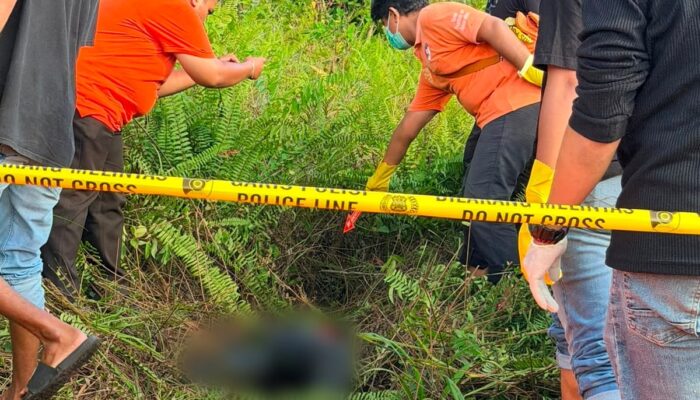Polsek Sabangau bersama Unit Inafis Evakuasi Penemuan Jenazah Mr. X di Kelurahan Sabaru