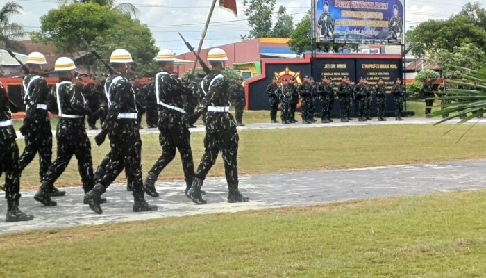 Polres Kotim Hadiri Upacara Penyerahan Jabatan Komandan Bataliyon B Brimob Pelopor