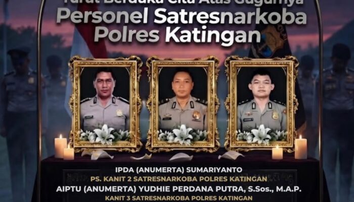 Tiga Personel Polri Gugur Saat Bertugas Ungkap Kasus Narkoba di Katingan, Dianugerahi Kenaikan Pangkat Luar Biasa Anumerta