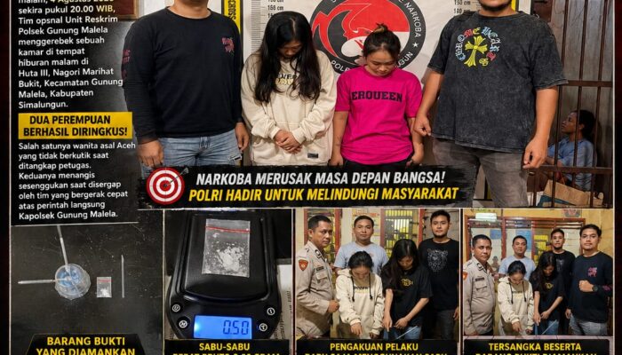 Wanita 29 Tahun Warga Aceh Tamiang Digerebek Polsek Gunung Malela di Kamar Hiburan Malam Bersama Gadis 19 Tahun Warga Setempat