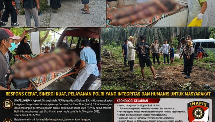 Polsek Gunung Malela dan Tim Inafis Polres Simalungun Tuntaskan Olah TKP Penemuan Jenazah di Kebun Marihat
